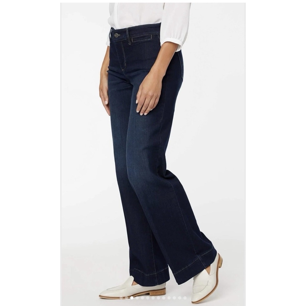 NWT NYDJ Women's TERESA Wide Leg Denim Blue Jeans Size 12 Lift/Tuck Burbank Wash